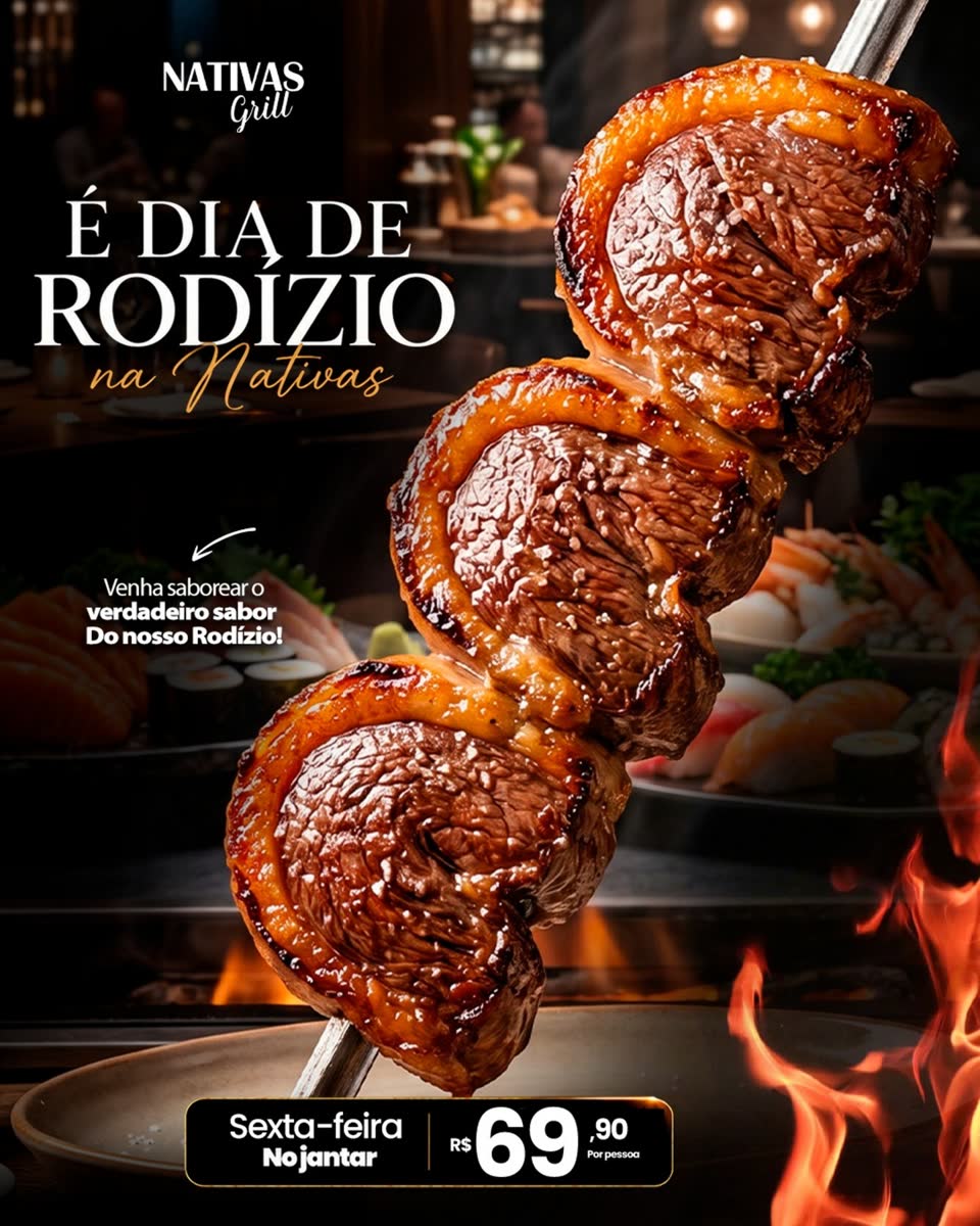 Ambiente interno do Nativas Grill Natal